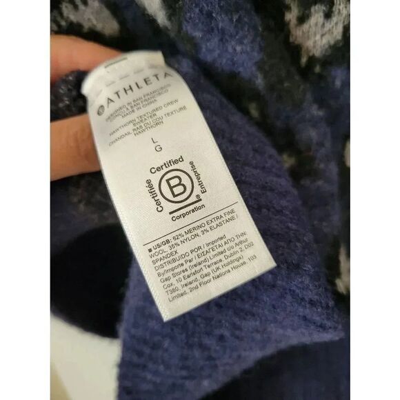 Athleta wool blend hawthorn textured crew sweater L NWT $129 - Picture 6 of 8